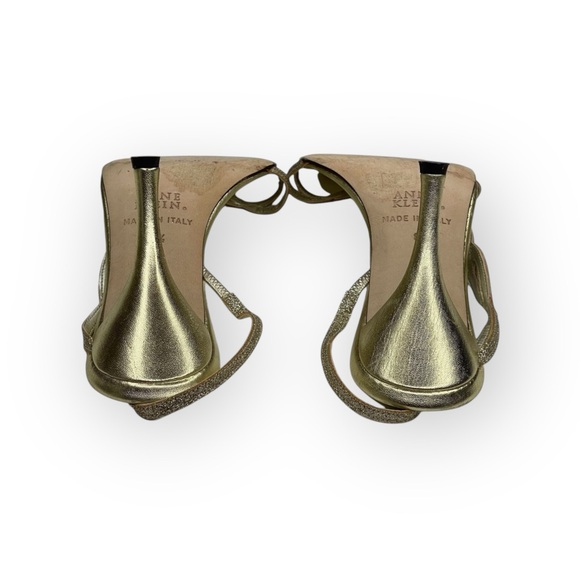 Vintage: Anne Klein 🝮 Glittery Stiletto Slingback Sandals 🝮 Metallic Gold 🝮 8.5 - Picture 11 of 16